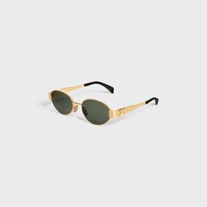 Celine Triomphe Metal Sunglasses in Gold/Green